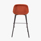 Alba Cinnamon Velvet And Black Metal Bar Stool