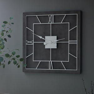 Williston Grey Square Wall Clock