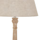 Delaney Natural Wash Spindle Lamp With Linen Shade