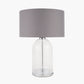 Cloche Clear Glass and Silver Table Lamp