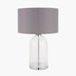 Cloche Clear Glass and Silver Table Lamp