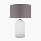 Cloche Clear Glass and Silver Table Lamp