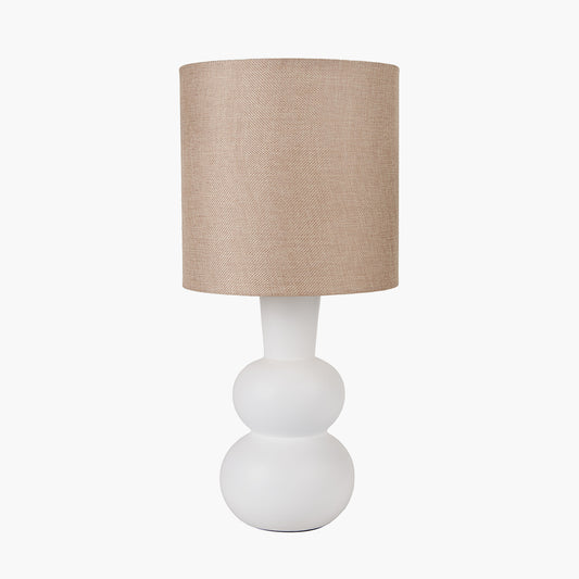 Aaliyah White Curved Bottle Ceramic Table Lamp