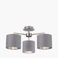 Elin Brushed Silver and Steel Grey 3 Light Pendant