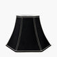 Lyla 50cm Black Polysilk Bowed Lampshade