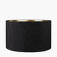 Stellan 45cm Black Slubbed Faux  Silk Gold Lined Cylinder Lampshade