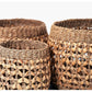 S/3 Seagrass and Water Hyacinth Natural Round Baskets