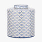 Demetri Grey and Blue Ceramic Lidded Ginger Jar