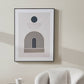 Art Deco Print with Linear Gold Detail and Black Frame