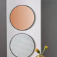 Black Wood Veneer and Copper Glass Round Wall Mirror