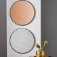 Black Wood Veneer and Foxed Glass Round Wall Mirror