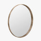 Natural Wood Veneer Slim Frame Round Mirror Large