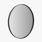 Black Metal Slim Frame Round Wall Mirror Large