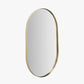 Brushed Gold Metal Slim Frame Oval Wall Mirror