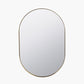 Brushed Gold Metal Slim Frame Oval Wall Mirror