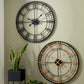 Black and Rose Gold Metal Round Wall Clock