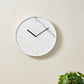 White Marble Effect Wood Veneer Round Wall Clock