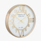 Gold Metal and White Face Round Wall Clock