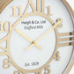 Gold Metal and White Face Round Wall Clock