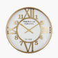 Gold Metal and White Face Round Wall Clock