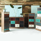 Loft Blue Multicoloured Pine Wood 12 Drawer Unit