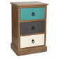 Loft Blue Multicoloured Pine Wood 3 Drawer Unit