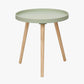 Halston Sage Green Wood Veneer and Natural Pine Wood Side Table