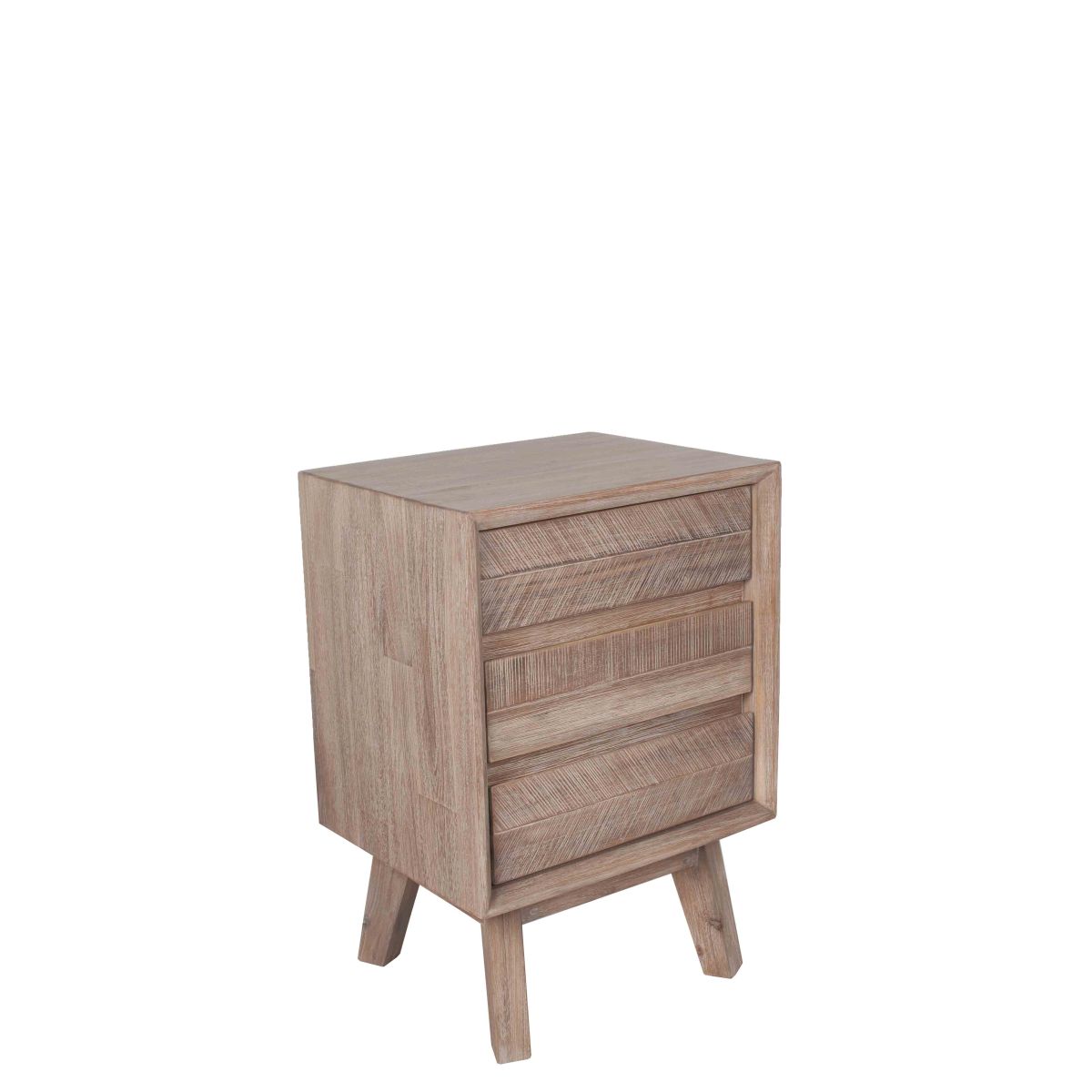 Kalmar Sand Wash Acacia Wood 3 Drawer Bedside Unit