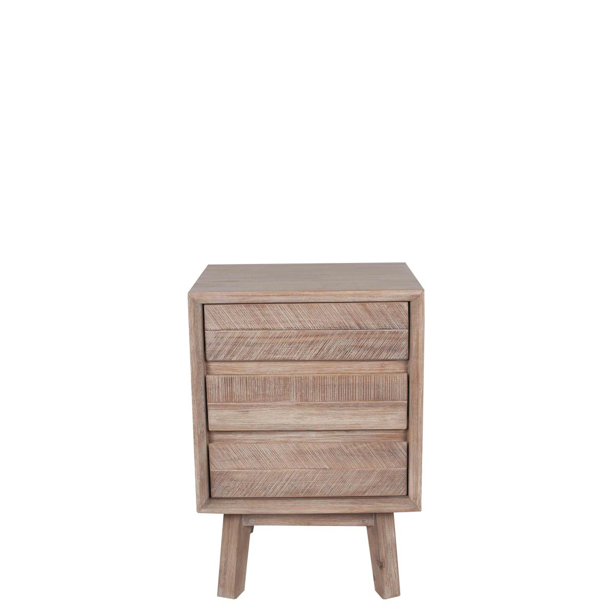 Kalmar Sand Wash Acacia Wood 3 Drawer Bedside Unit