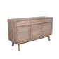 Kalmar Sand Wash Acacia Wood 3 Drawer 3 Door Sideboard