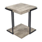 Jersey Concrete Effect Wood Veneer and Black Metal Side Table