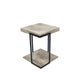 Jersey Concrete Effect Wood Veneer and Black Metal Side Table