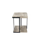 Jersey Concrete Effect Wood Veneer and Black Metal Side Table