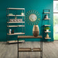 Gallery Natural Wood Veneer and Black Metal 5 Shelf Ladder Unit