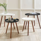 Clarice Black Mdf And Brown Pine Wood Teardrop Side Table