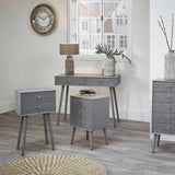 Chaya Dark Grey Pine Wood 2 Drawer Console Table