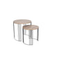 Atri S/2 Dark Oak Wood Veneer and Black Metal Side Tables