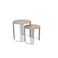 Atri S/2 Dark Oak Wood Veneer and Black Metal Side Tables