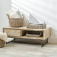 Marca Sand Wash Acacia Wood and Black Metal 2 Drawer Coffee Table