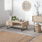 Marca Sand Wash Acacia Wood and Black Metal 2 Drawer Coffee Table