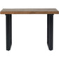 Pahoja Oak Finish Mango Wood and Black Metal Console Table