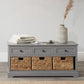 Devonshire Grey Pine Wood 3 Drawer 3 Basket Unit