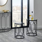 Caprisse S/2 Mirrored Glass and Graphite Metal Side Tables