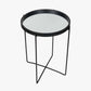 Voss Mirrored Glass and Black Wood Veneer Side Table