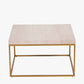 Madison Beige Granite and Burnished Gold Metal Square Coffee Table