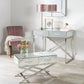 Rocco Mirrored Glass and Silver Metal Coffee Table