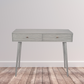 Chaya Dark Grey Pine Wood 2 Drawer Console Table