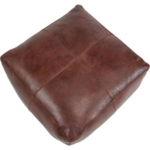 Matteo Natural Tan Leather Square Pouffe