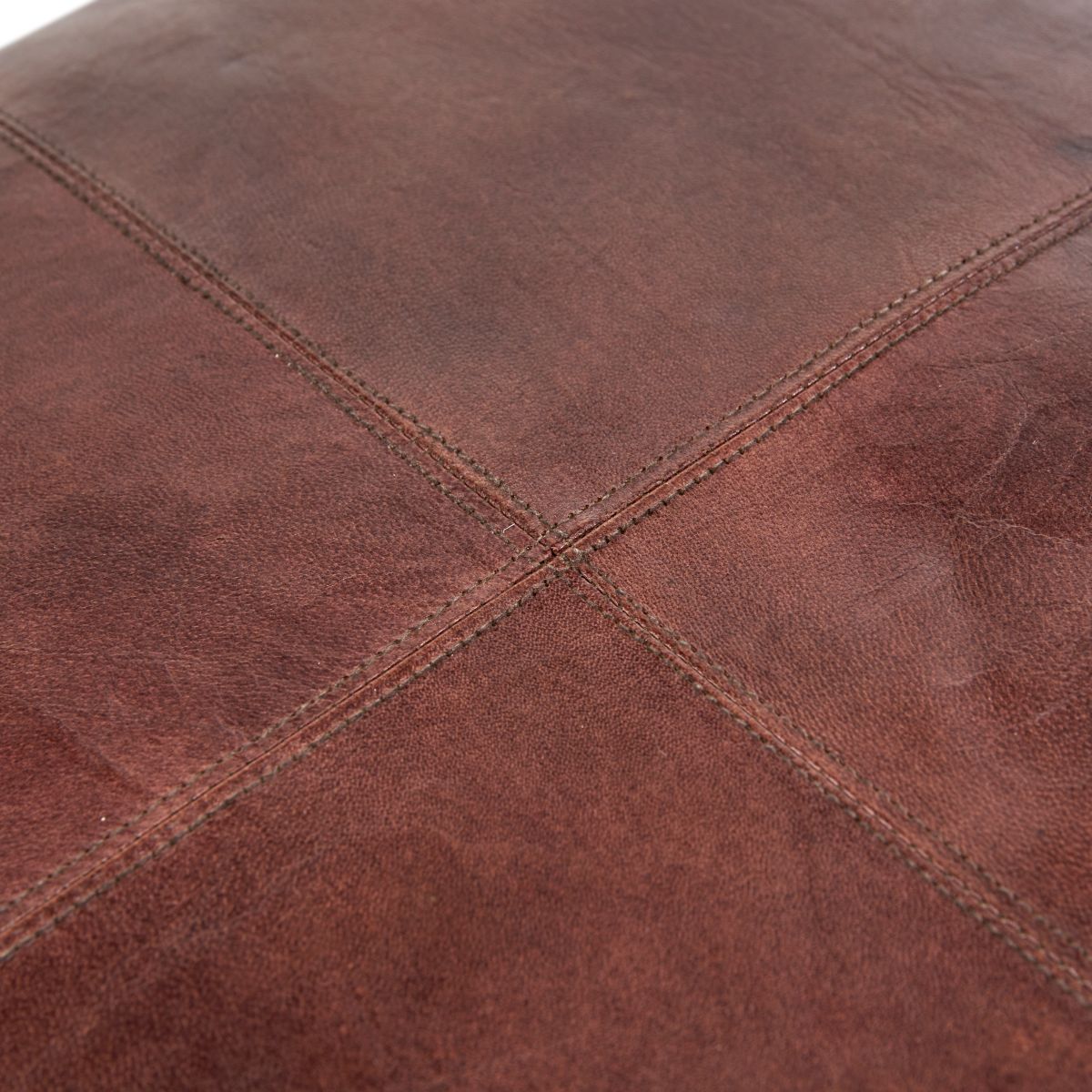 Matteo Natural Tan Leather Square Pouffe