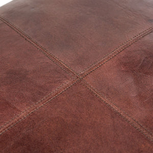 Matteo Natural Tan Leather Square Pouffe